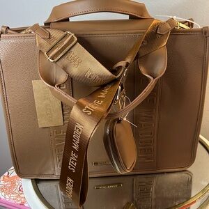 Brand New! Steve Madden XL Cocoa Trendy Tote!